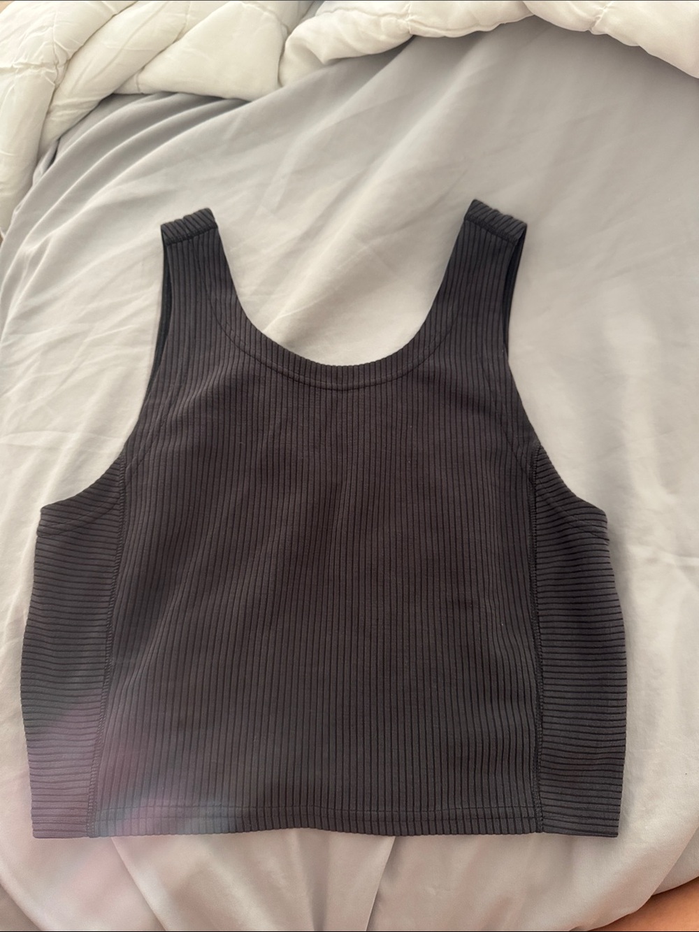 LuluLemon Ribbed Cropped Tank Top - Black